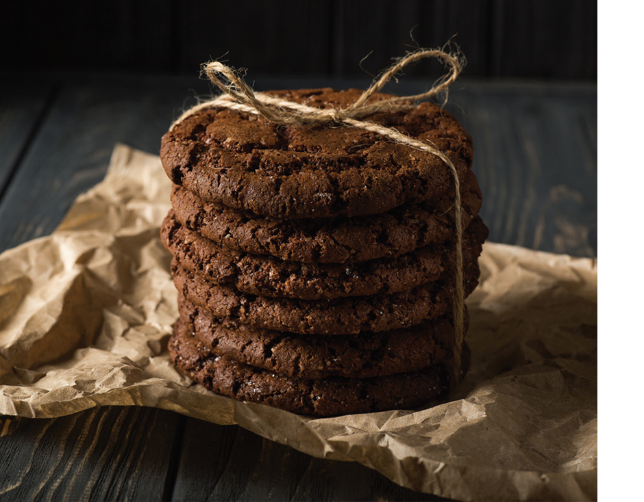 A stack of healthy chocolate cookies