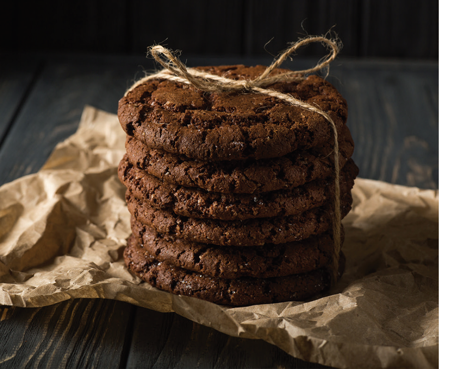 A stack of healthy chocolate cookies